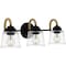 Quoizel Seabreeze Bath 3 Lights Matte Black SEB8622MBK - alternate 2